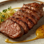 Gegrillter Rinderbraten an Senfsauce